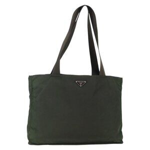 PRADA Tote Bag Nylon Khaki Auth bs30153